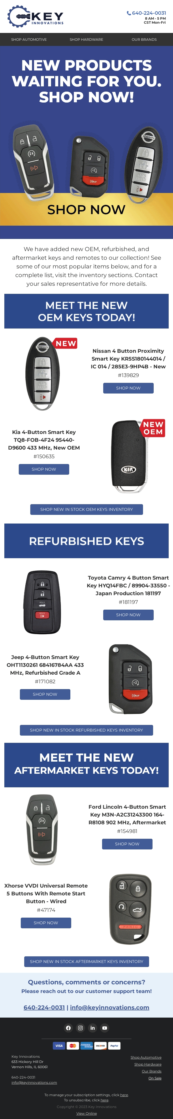 Key Innovations email designs