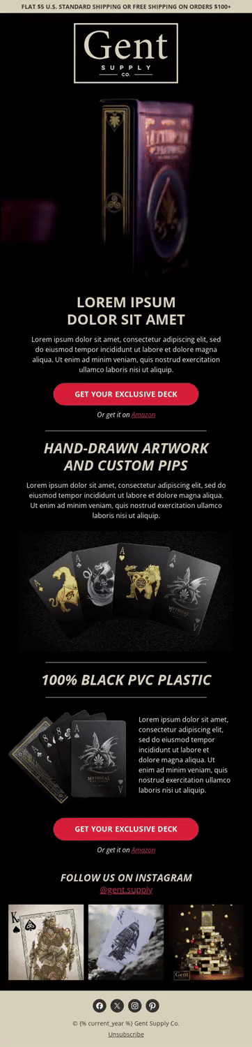 Gent Supply Co. email designs