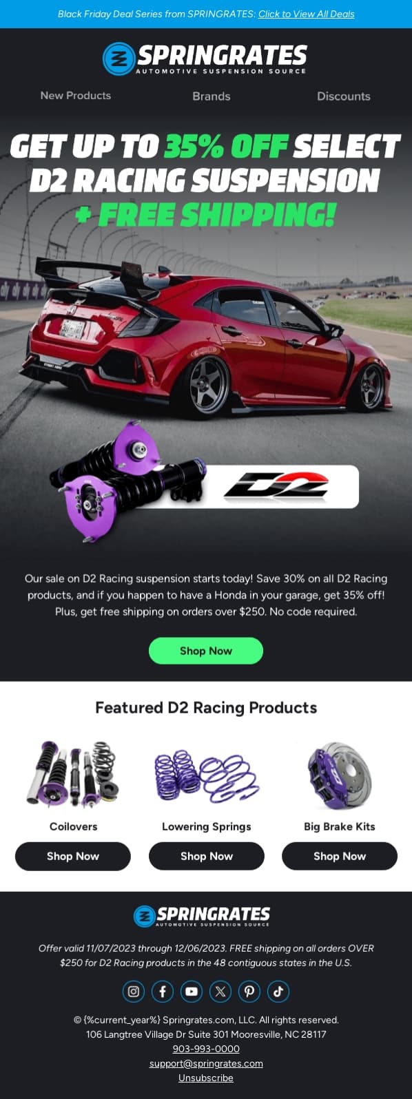 Springrates email designs