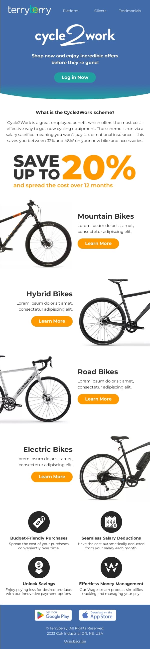Terryberry email designs