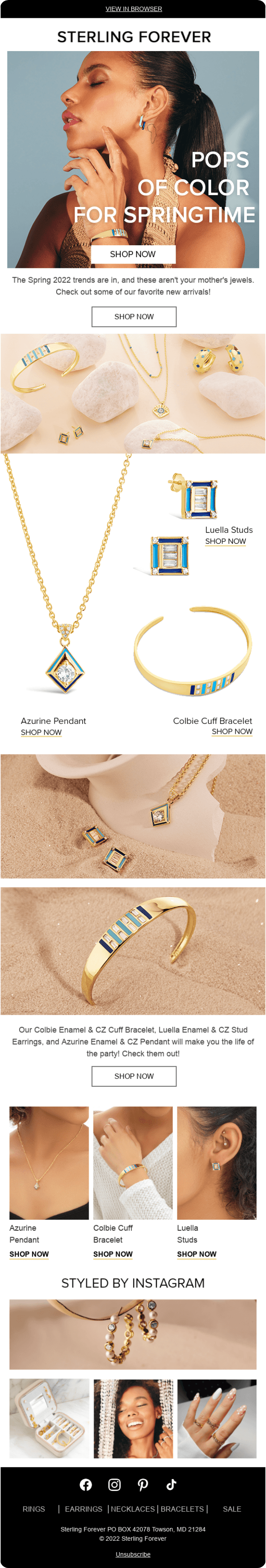 Sterling Forever email designs
