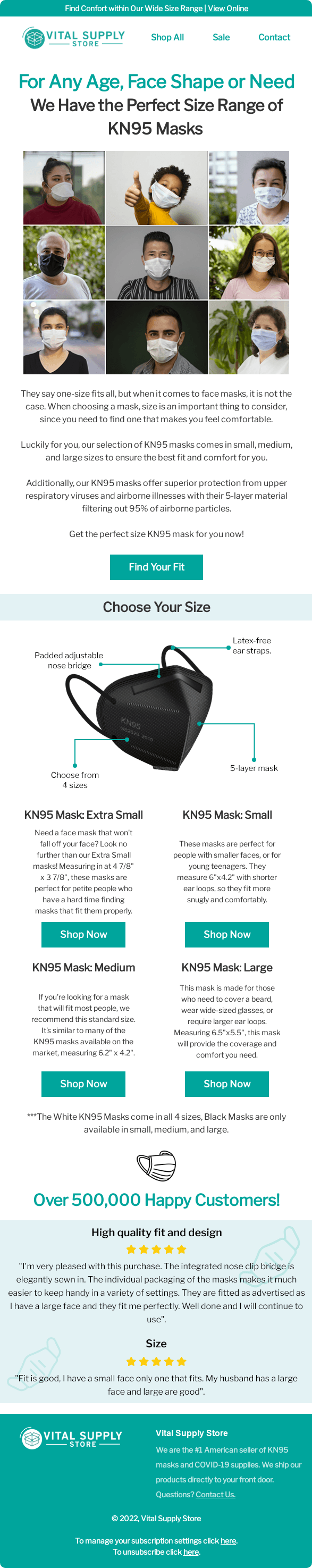 Vital Supply email designs