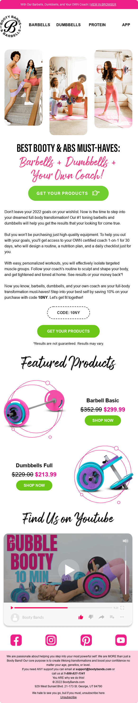 Booty Bands email designs