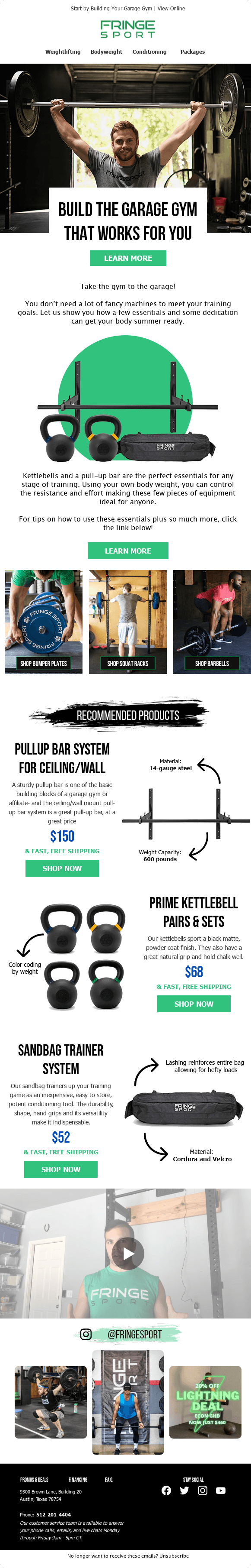 Fringe Sport email designs