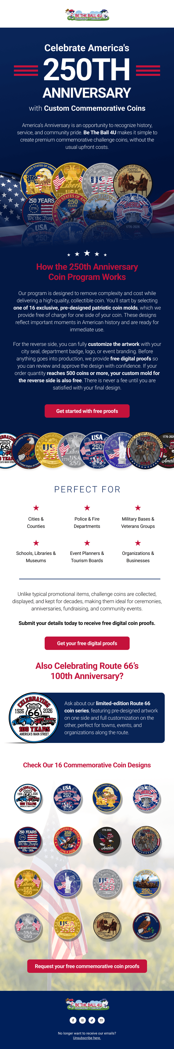 Be The Ball 4U email designs