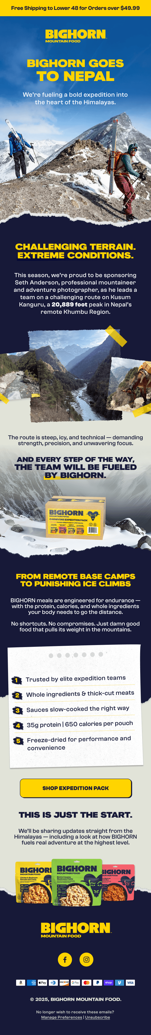 Bighorn Mountain Foods email designs